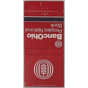Vintage BancOhio Peoples National Bank Matchbook Cover Ohio Advertising OH